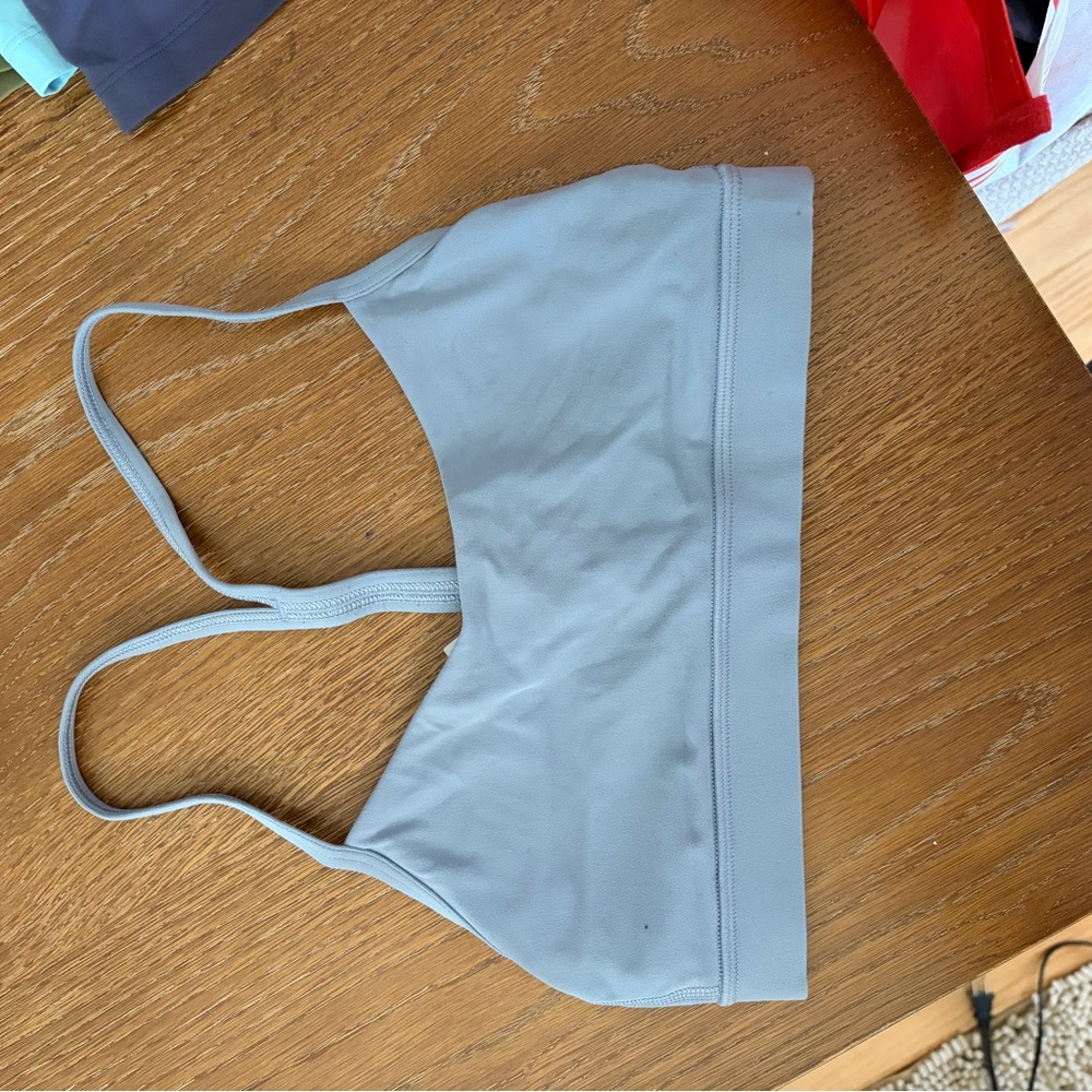 lululemon athletica light blue strappy sports bra